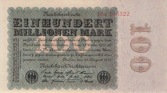 100 Millionen Mark 1923